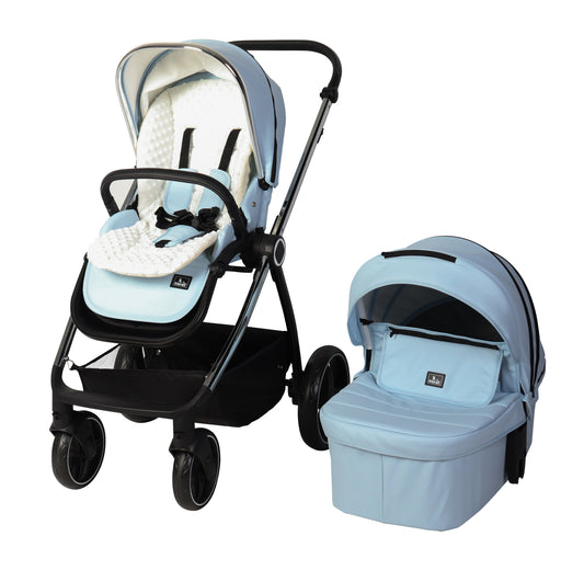 Carrito de bebé ELENA DUO POLIPIEL AZUL de Toral