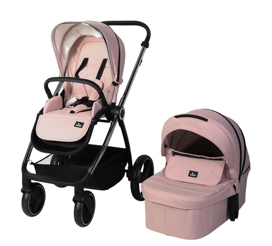 Carrito de bebé ELENA DUO POLIPIEL ROSA de Toral