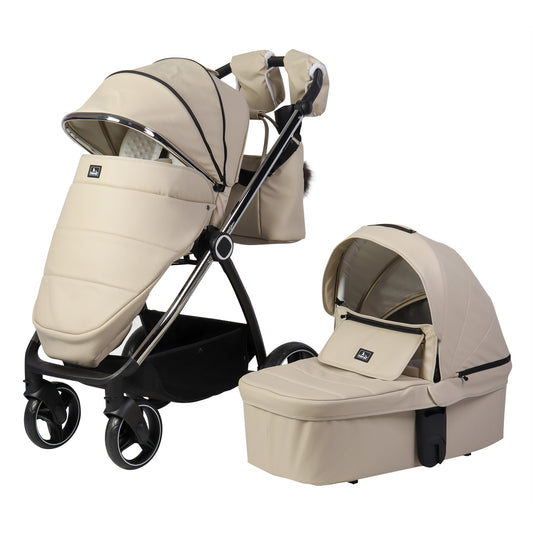 Carrito de bebé ELENA DUO POLIPIEL BEIGE de Toral