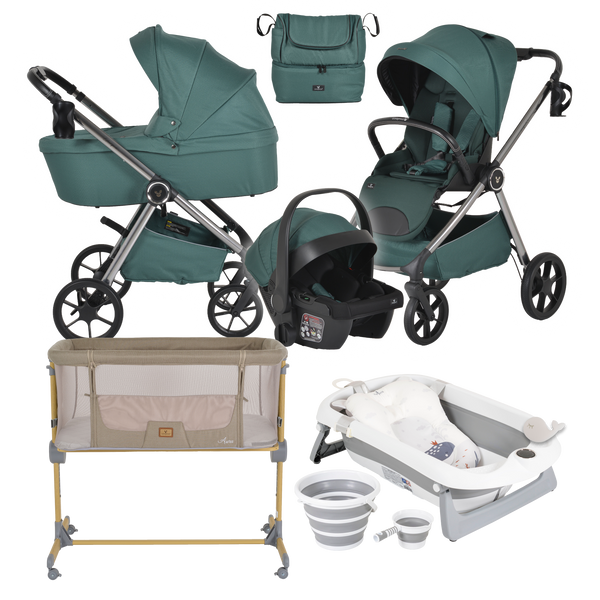 Pack Ahorro: Carrito 3 Piezas Unique + Minicuna Aura + Bañera Plegable Balena - Dulce Sonrisa