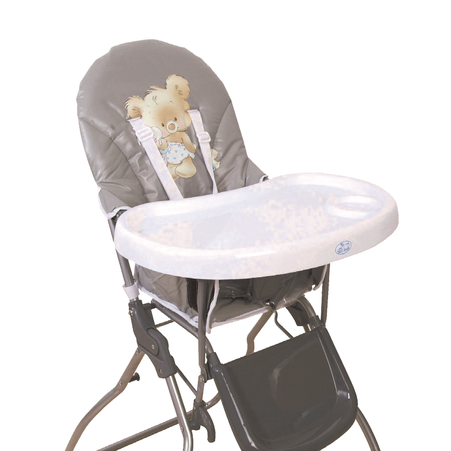 TRONA PLEGABLE CON BANDEJA EXTRAIBLE Gris - Dulce Sonrisa