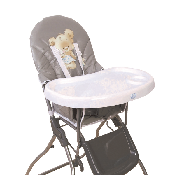 TRONA PLEGABLE CON BANDEJA EXTRAIBLE Gris - Dulce Sonrisa