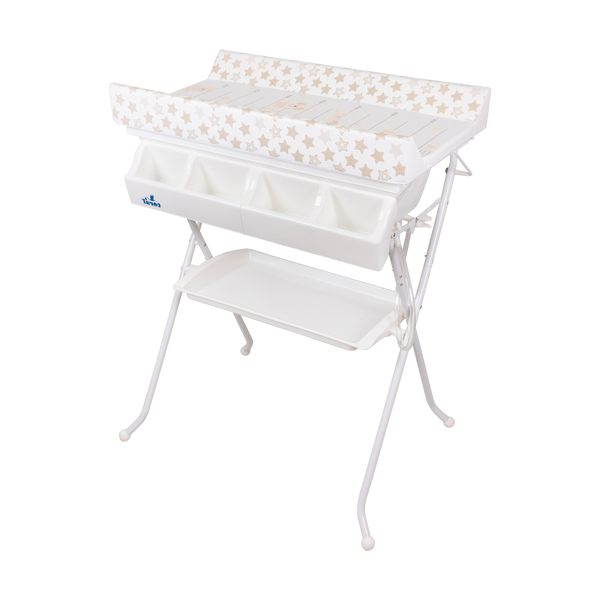 BAÑERA CAMBIADOR TIJERA PLEGABLE Beige - Dulce Sonrisa