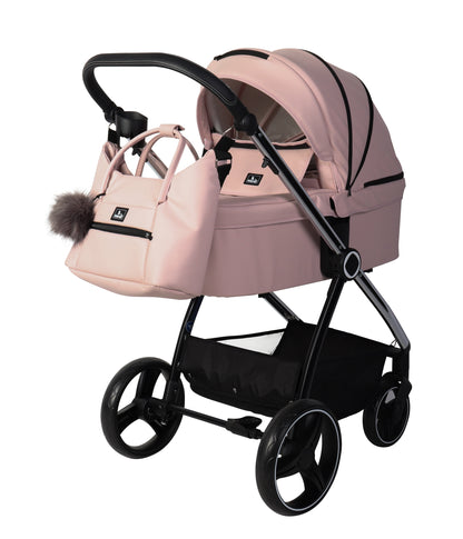 Carrito de bebé ELENA DUO POLIPIEL ROSA de Toral