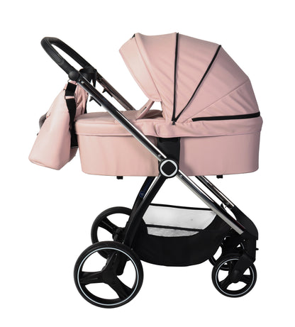 Carrito de bebé ELENA DUO POLIPIEL ROSA de Toral