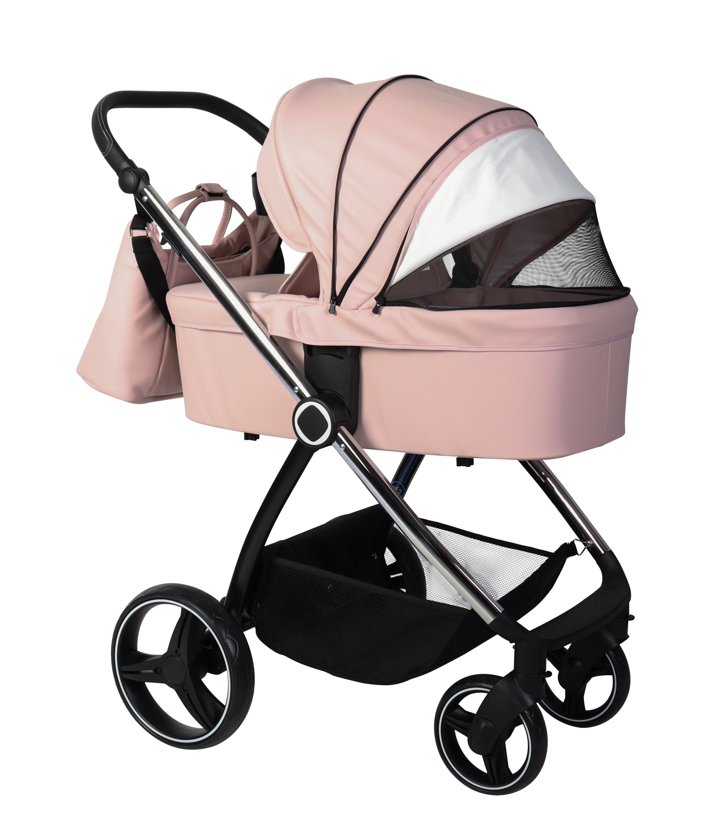 Carrito de bebé ELENA DUO POLIPIEL ROSA de Toral