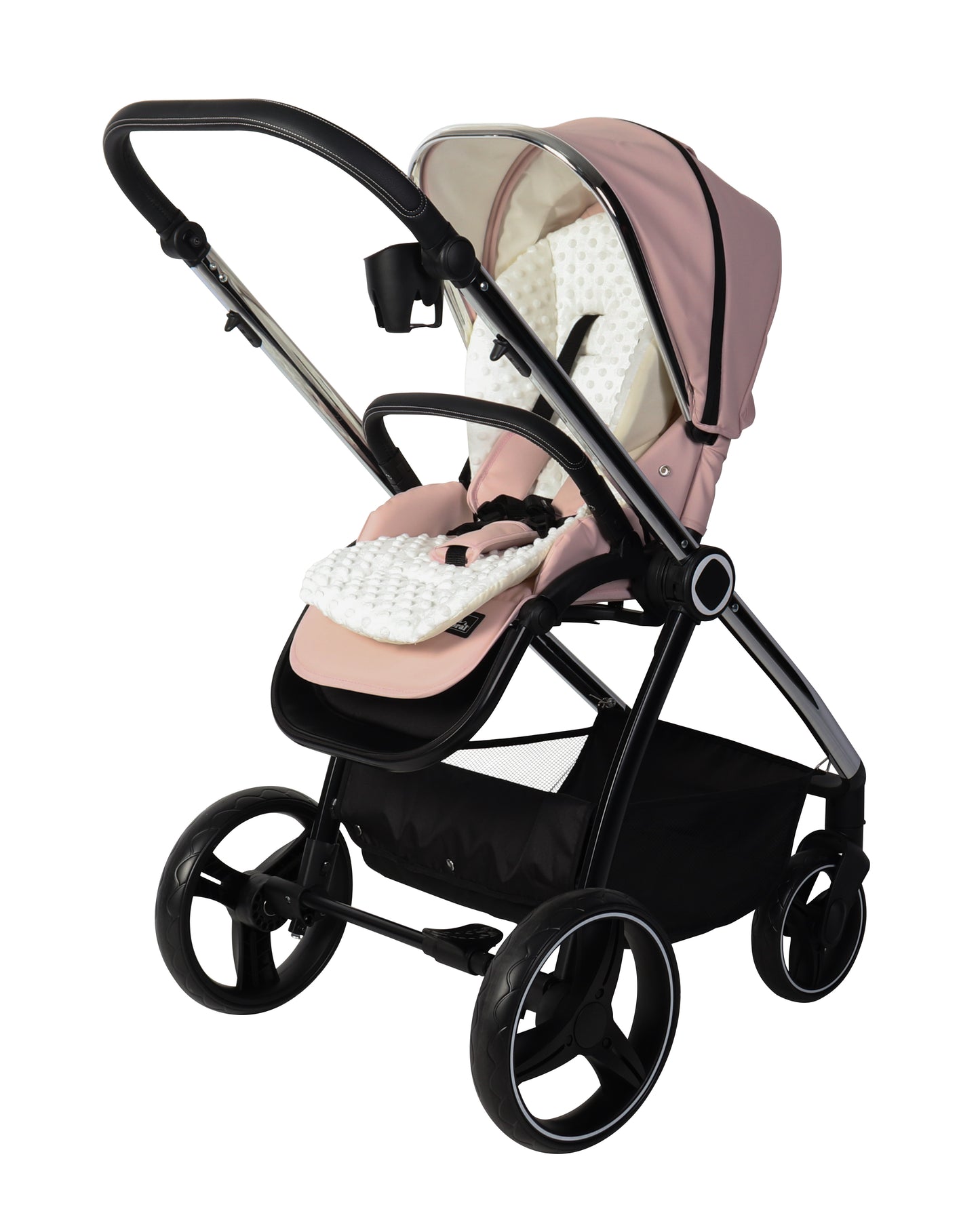 Carrito de bebé ELENA DUO POLIPIEL ROSA de Toral