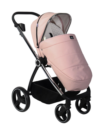 Carrito de bebé ELENA DUO POLIPIEL ROSA de Toral