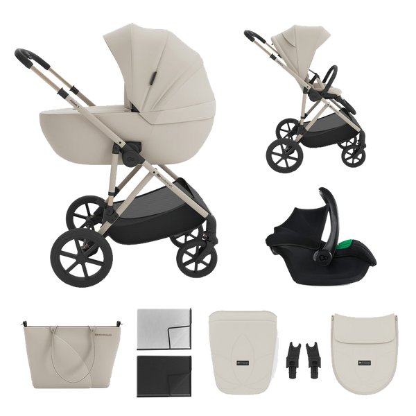 Carrito de bebé PRIME3 TRIO POLIPIEL/TELA de KinderKraft