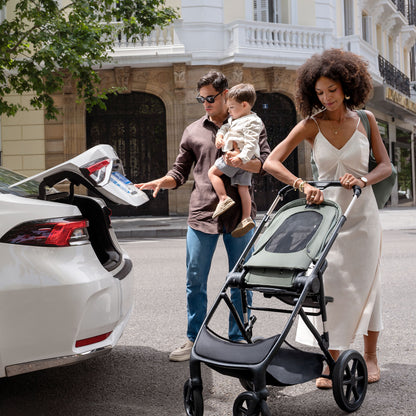 Carrito de bebé PRIME3 TRIO POLIPIEL/TELA BEIGE de KinderKraft