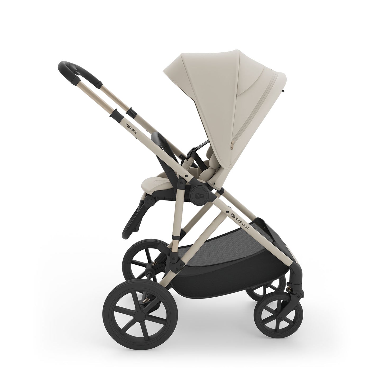 Carrito de bebé PRIME3 TRIO POLIPIEL/TELA BEIGE de KinderKraft