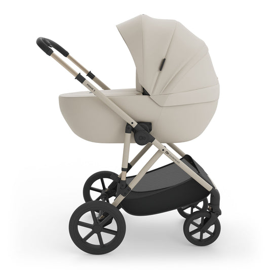 Carrito de bebé PRIME3 TRIO POLIPIEL/TELA BEIGE de KinderKraft