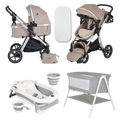 Pack ahorro: Carrito 3 en 1 Convertible ALINA+ Minicuna KALINIHTA + Bañera plegable con termómetro inteligente BALENA - Dulce Sonrisa