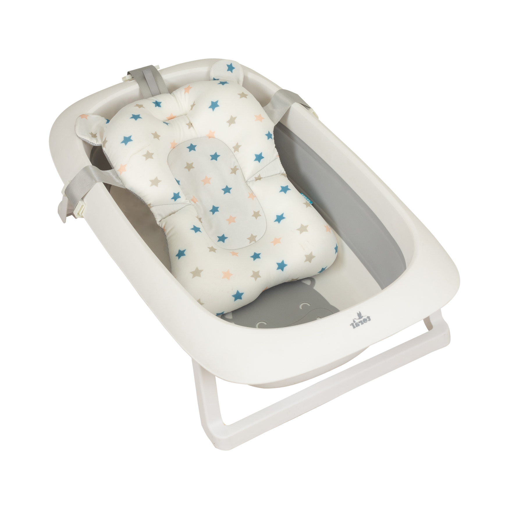 BAÑERA PLEGABLE ECLIPSE CON COJIN Gris - Dulce Sonrisa