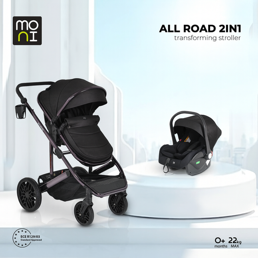 Carrito de bebé DUO CONVERTIBLE ALL ROAD hasta 22 kg de Moni + Grupo 0 (40cm - 87cm)