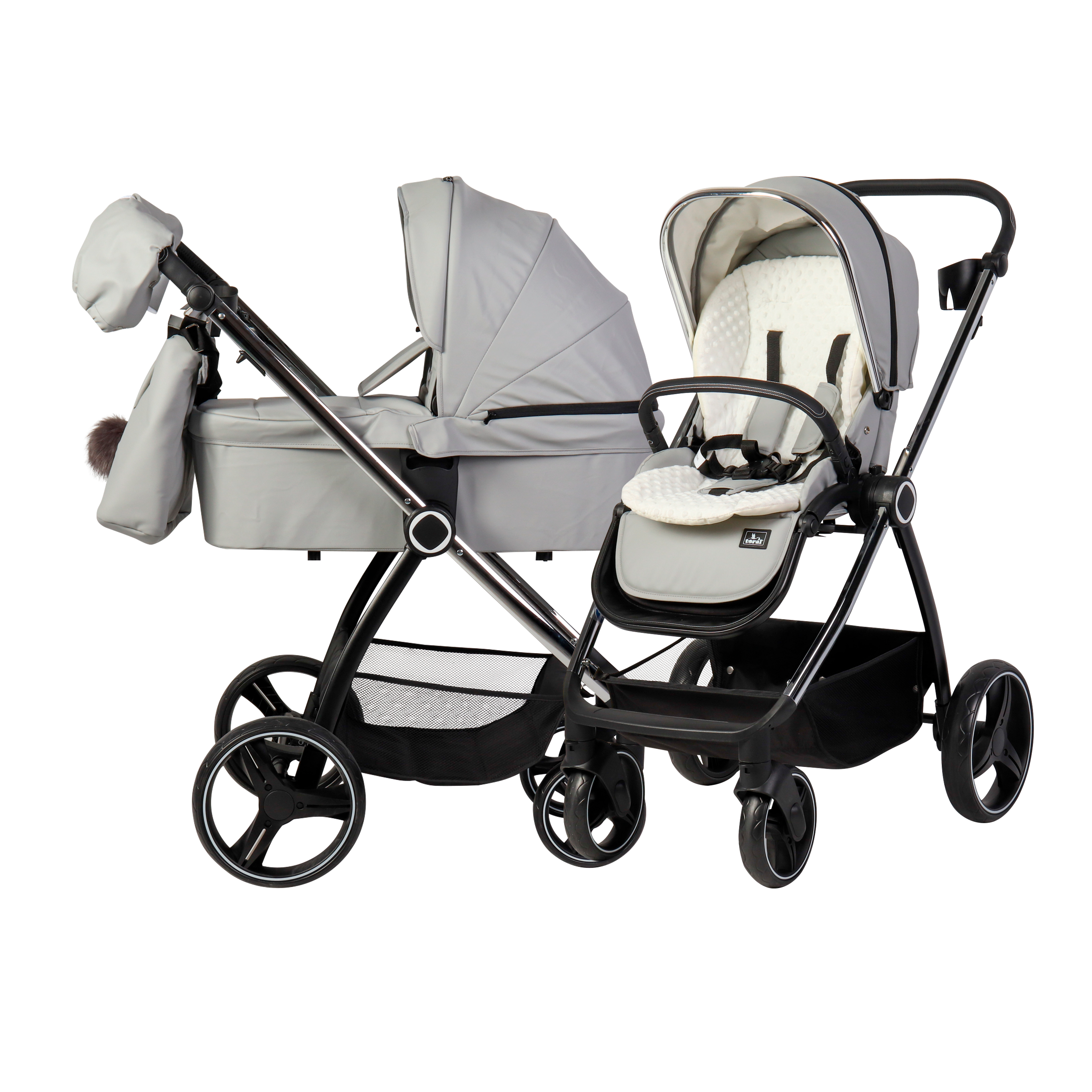 CARRITO DUO ELENA POLIPEL Gris - Dulce Sonrisa
