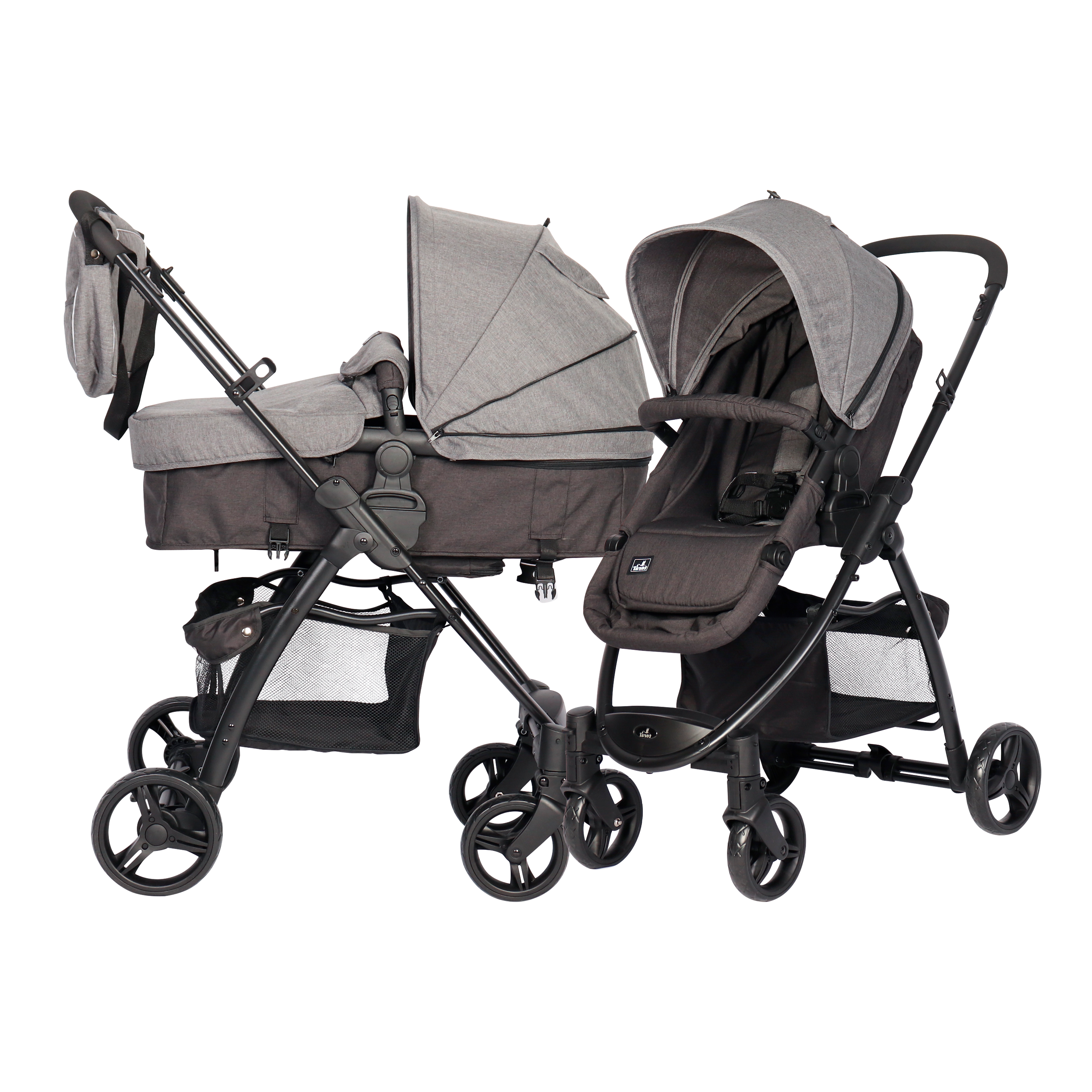 CARRITO DUO LIAM Gris - Dulce Sonrisa
