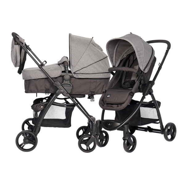 CARRITO DUO LIAM Gris - Dulce Sonrisa