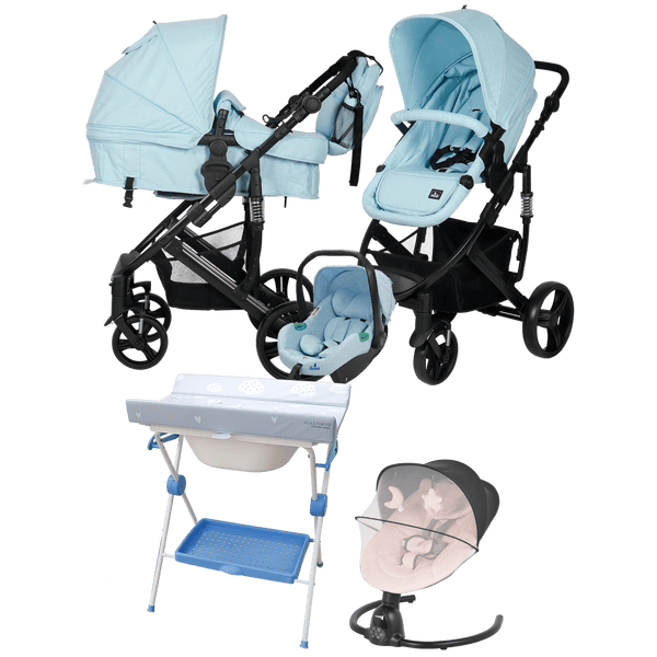 Pack ahorro:Carrito 3 en 1 CORINTO + Hamaca CLARISSA + Bañera/Cambiador con patas PLATIMYR