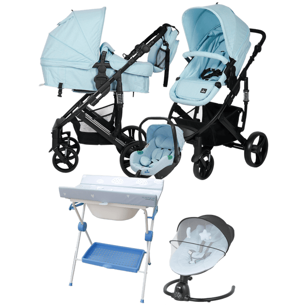 Pack ahorro:Carrito 3 en 1 CORINTO + Hamaca CLARISSA + Bañera/Cambiador con patas PLATIMYR