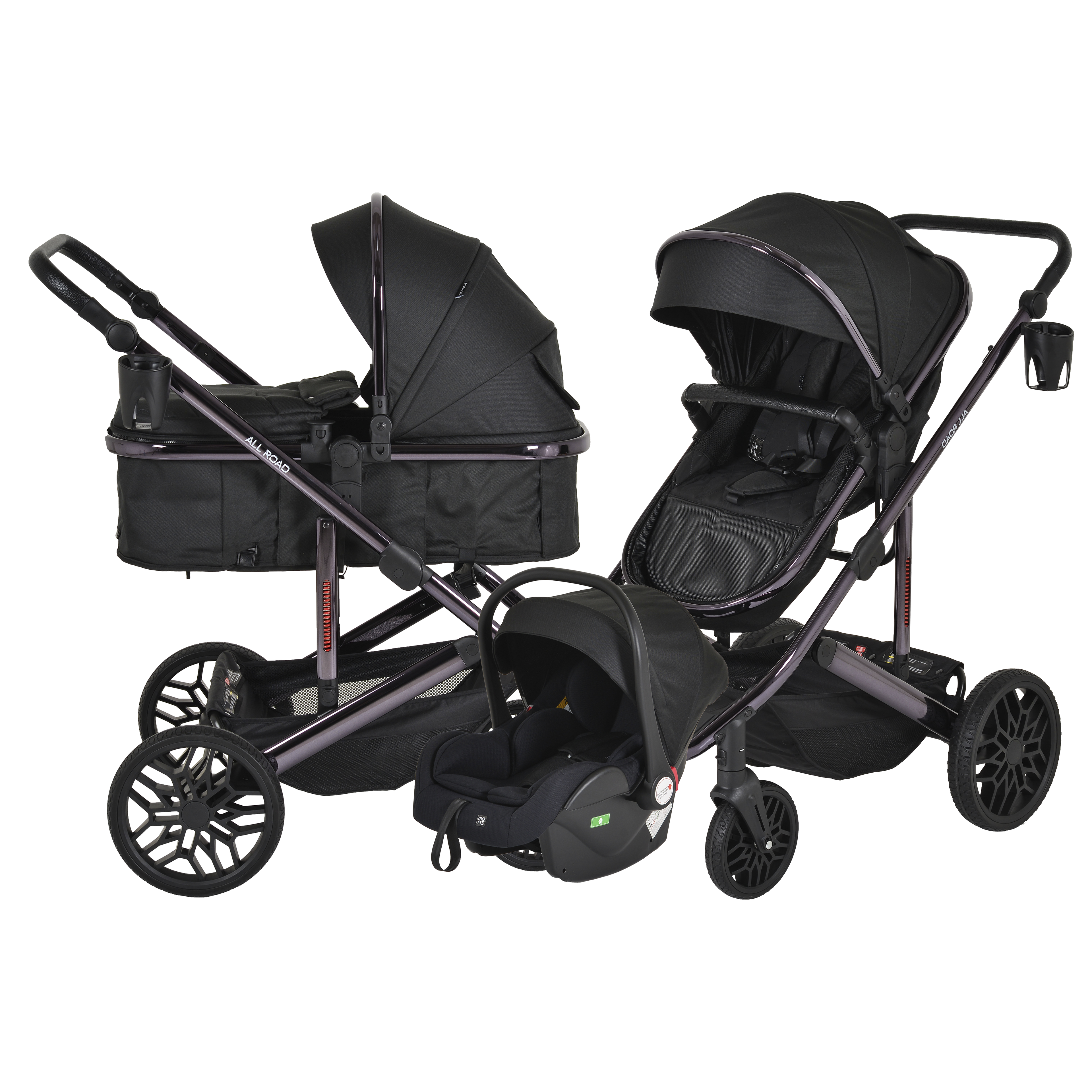 Carrito de bebé DUO CONVERTIBLE ALL ROAD hasta 22 kg de Moni + Grupo 0 (40cm - 87cm)