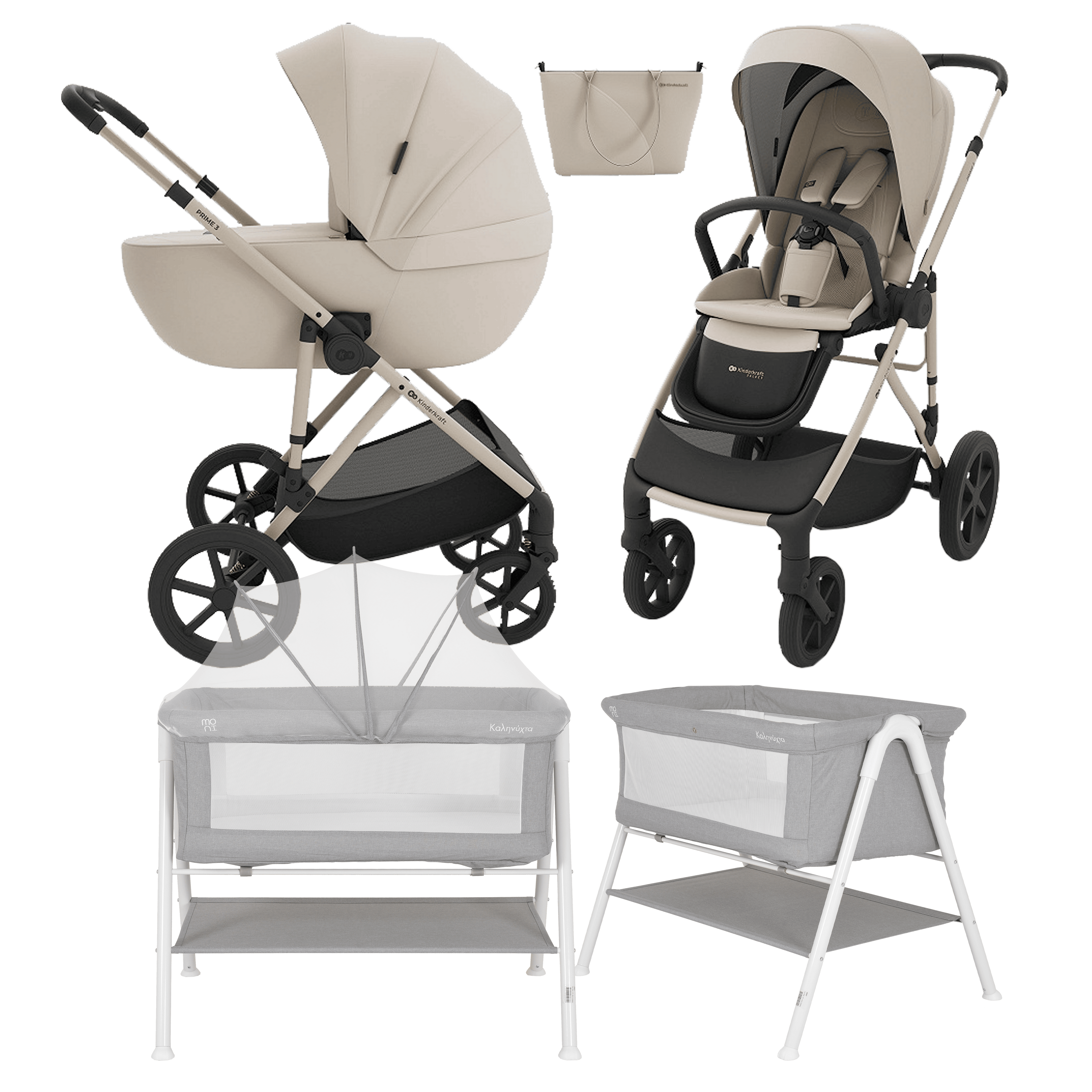 Pack ahorro: Carrito 2 en 1 PRIME 3 + Minicuna KALINIHTA