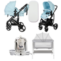 Pack ahorro: Carrito trio CORINTO+ Minicuna KALINIHTA + Bañera plegable con termómetro inteligente BALENA - Dulce Sonrisa