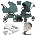 Pack Ahorro: Carrito 3 piezas UNIQUE +  Bañera Plegable BALENA + Hamaca CLARISSA electrica - Dulce Sonrisa