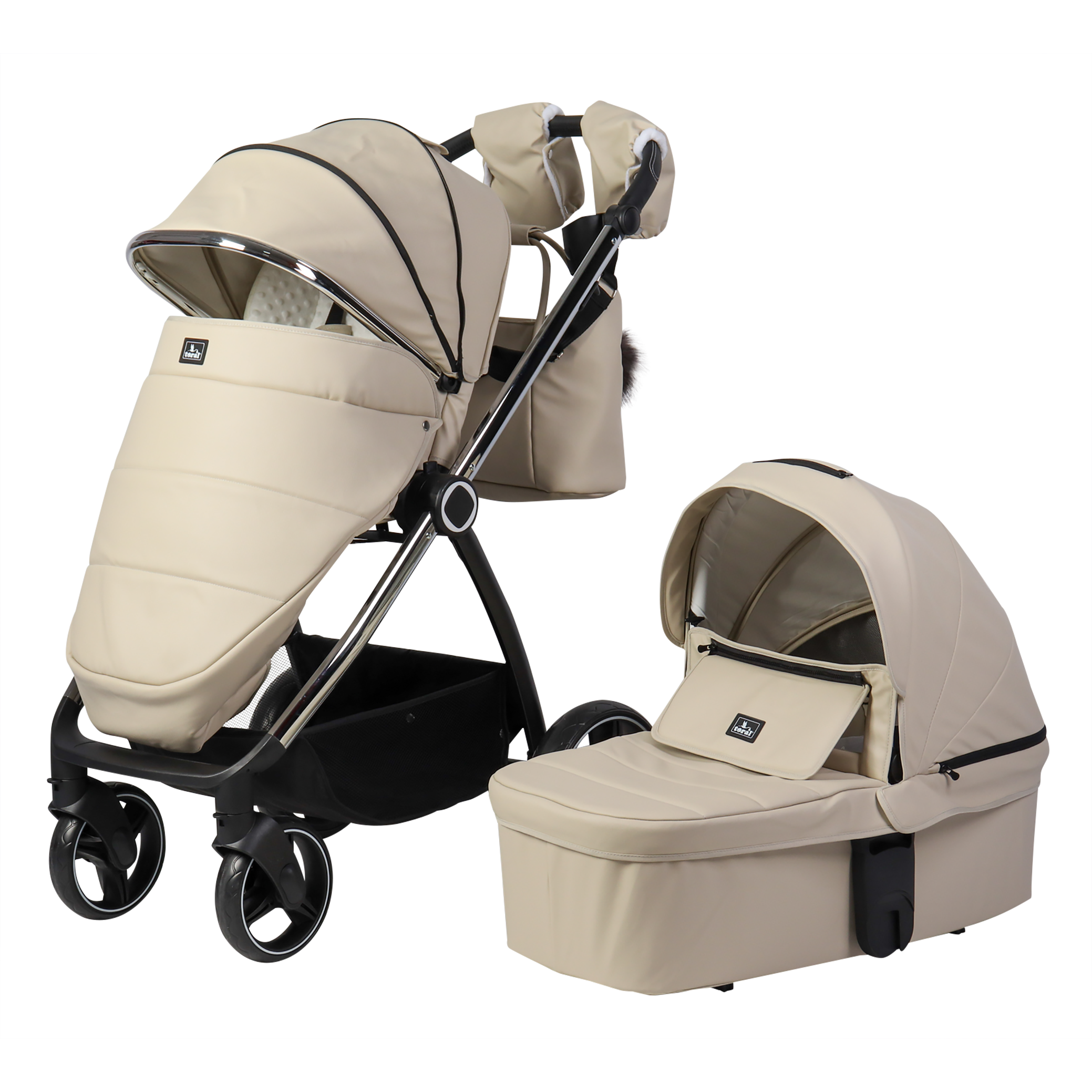 CARRITO DUO ELENA POLIPEL Beige - Dulce Sonrisa