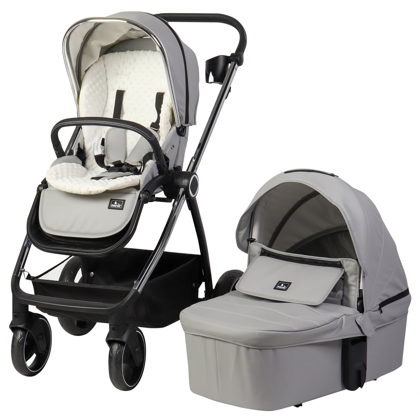 Carrito de bebé ELENA DUO POLIPIEL GRIS de Toral
