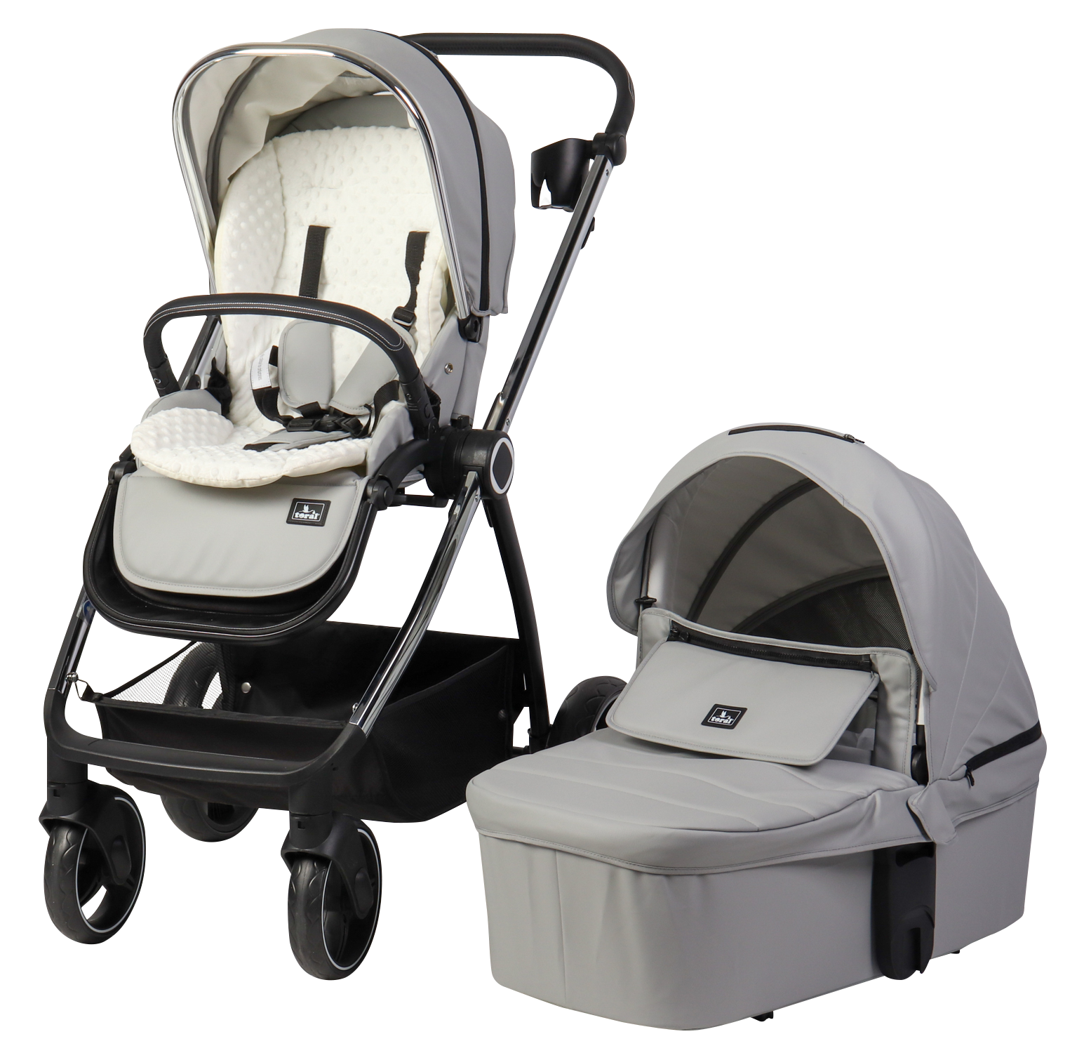 CARRITO DUO ELENA POLIPEL Gris - Dulce Sonrisa
