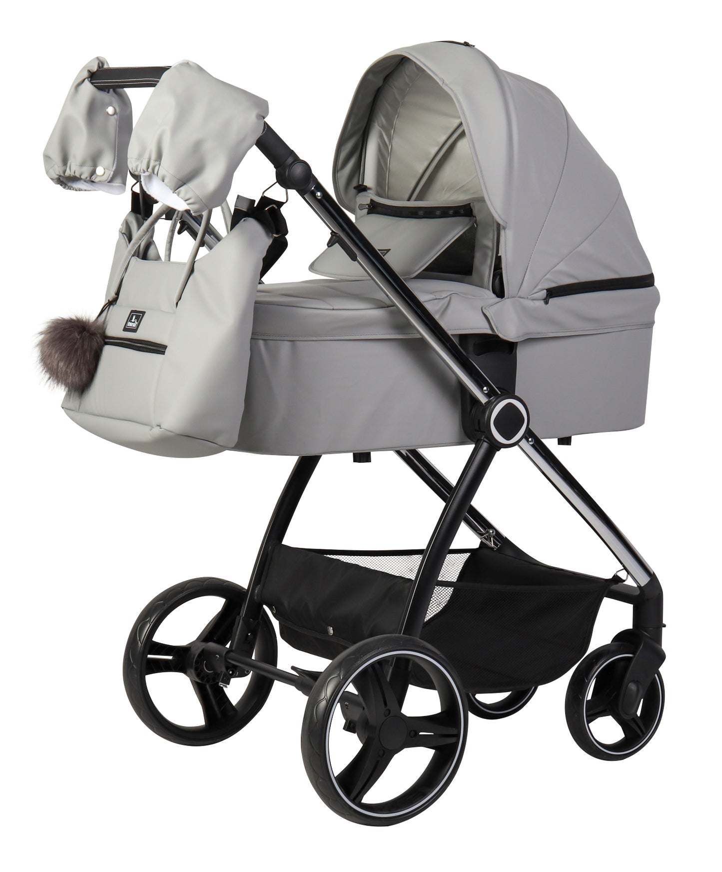 Carrito de bebé ELENA DUO POLIPIEL GRIS de Toral