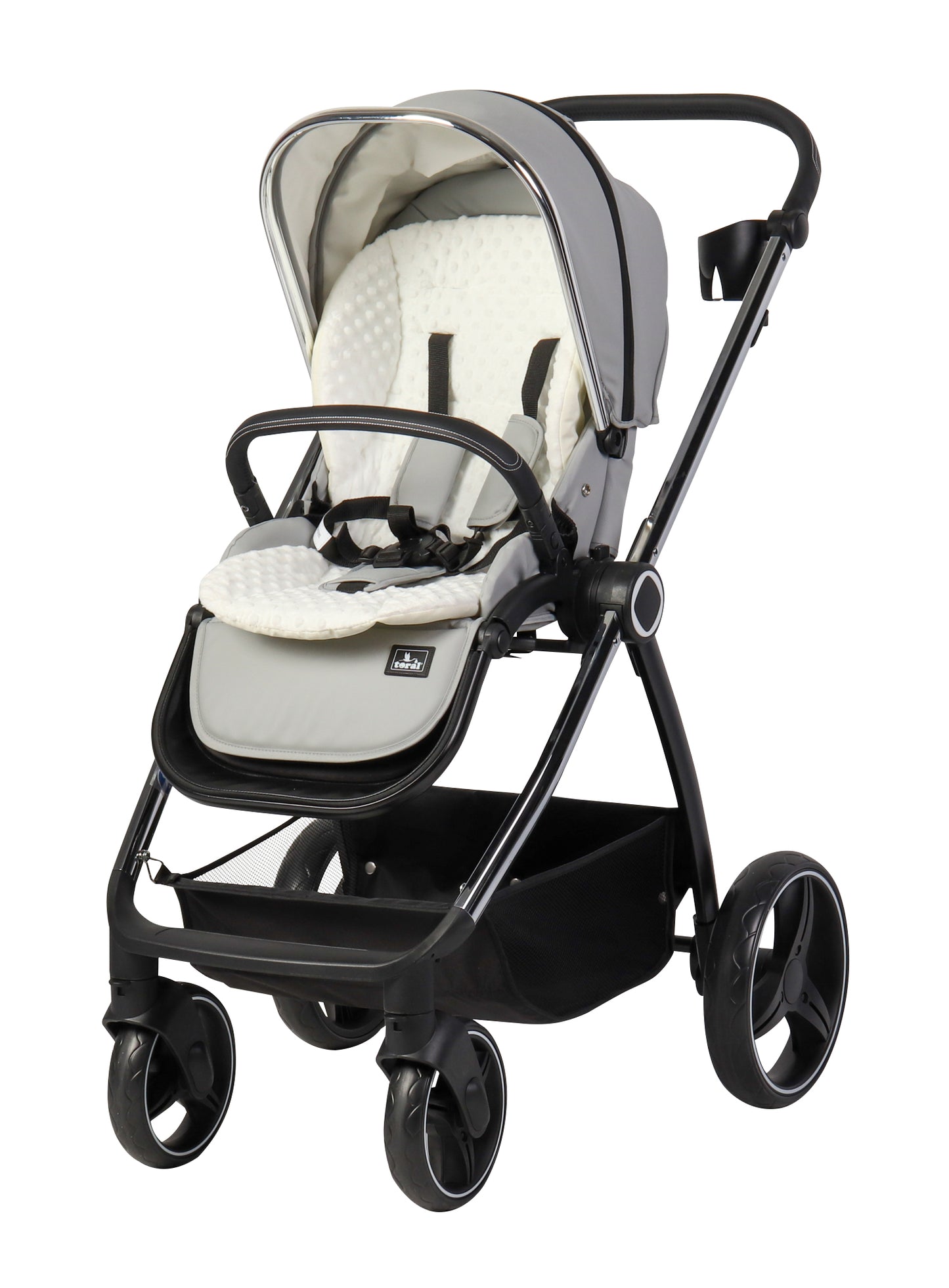 Carrito de bebé ELENA DUO POLIPIEL GRIS de Toral
