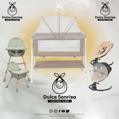 Lote Minicuna Aluminio + Trona 2 en 1 + Hamaca Electrica