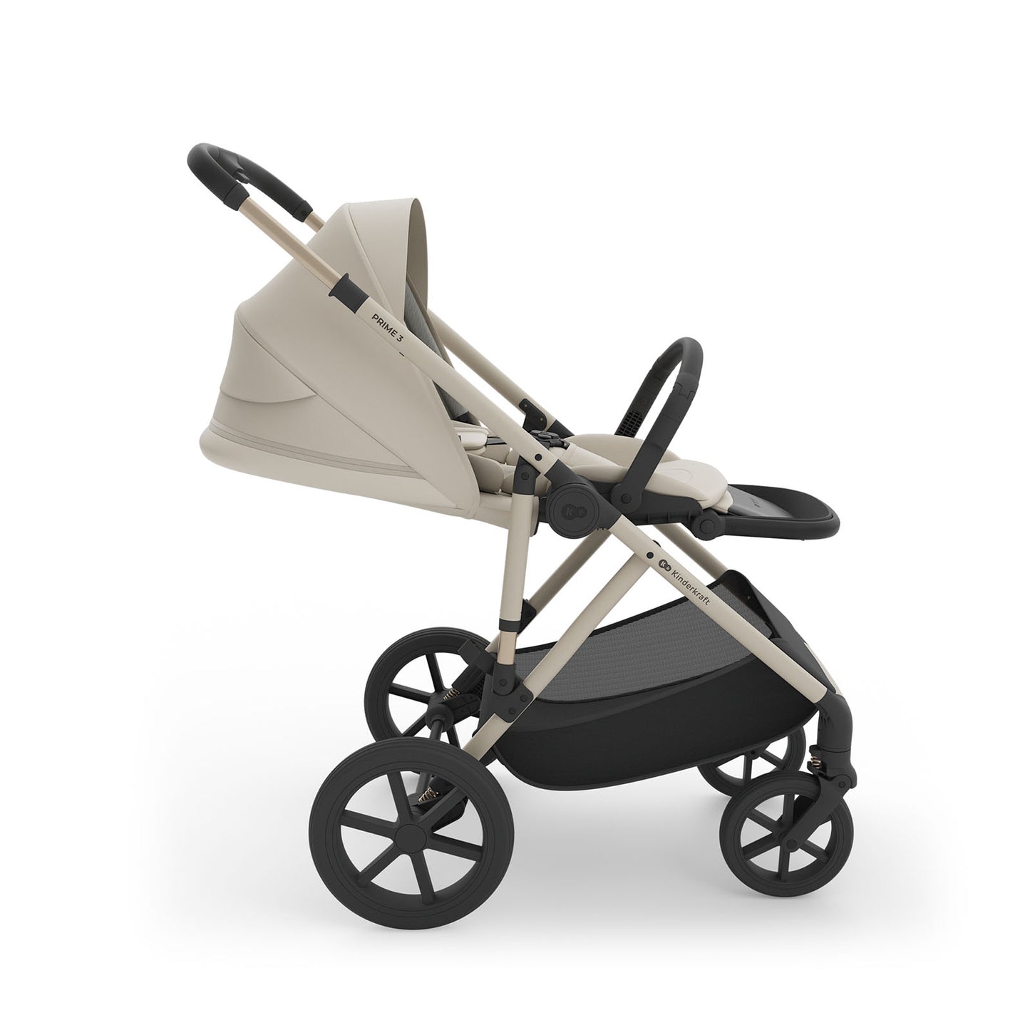 Carrito de bebé PRIME3 TRIO POLIPIEL/TELA BEIGE de KinderKraft