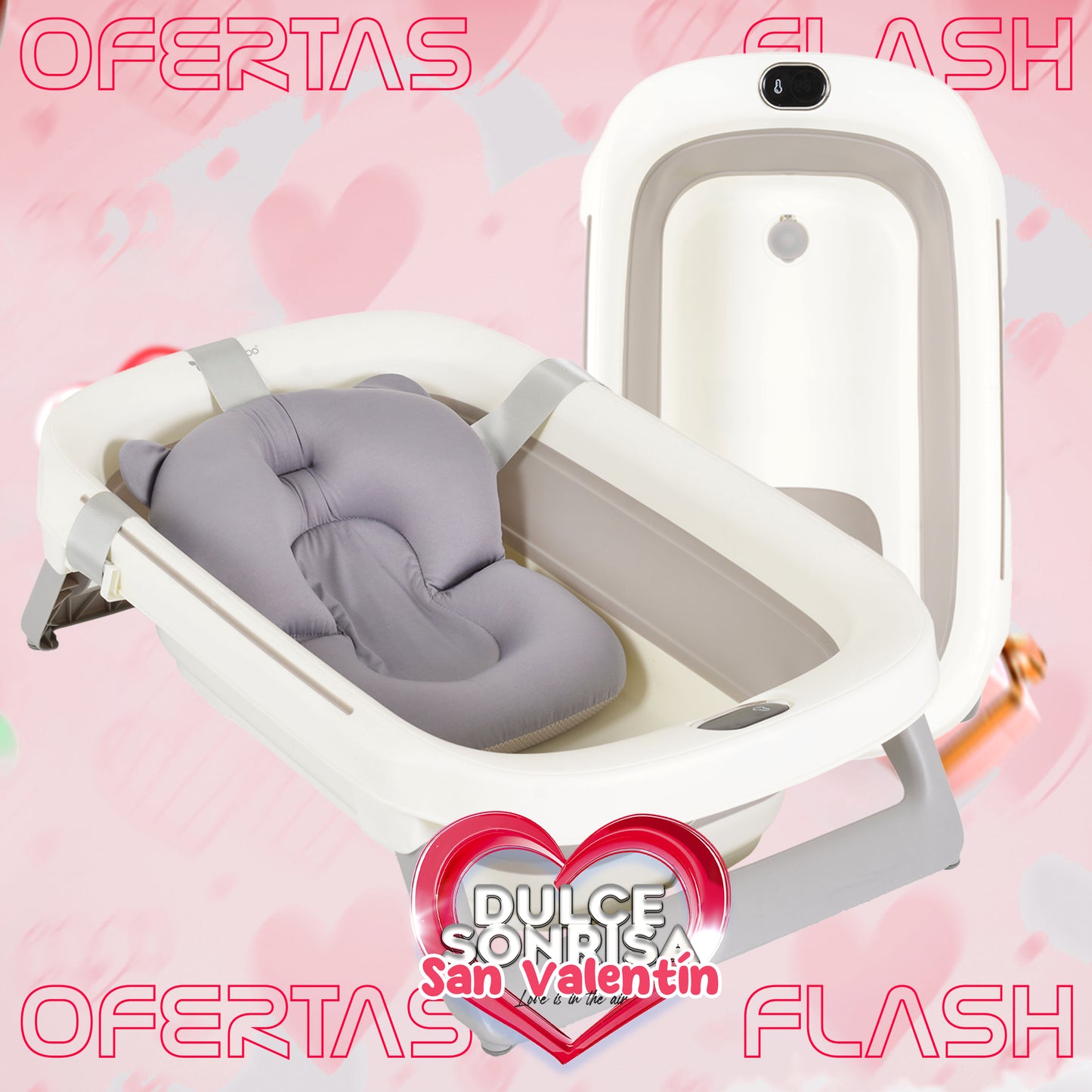 Bañera Plegable MOREA con Termómetro Inteligente y Reductor