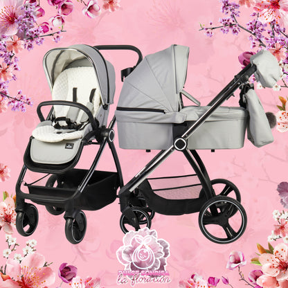 Carrito de bebé ELENA DUO POLIPIEL GRIS de Toral