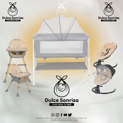 Lote Minicuna Aluminio + Trona 2 en 1 + Hamaca Electrica