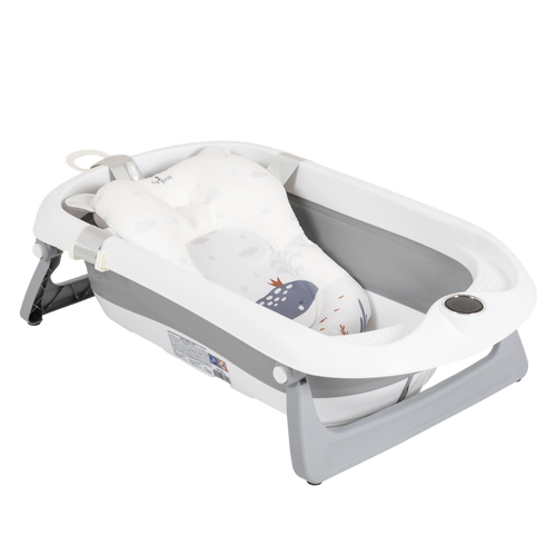 BAÑERA PLEGABLE BALENA Gris con Termómetro Inteligente, Reductor, Cubo y Jarra
