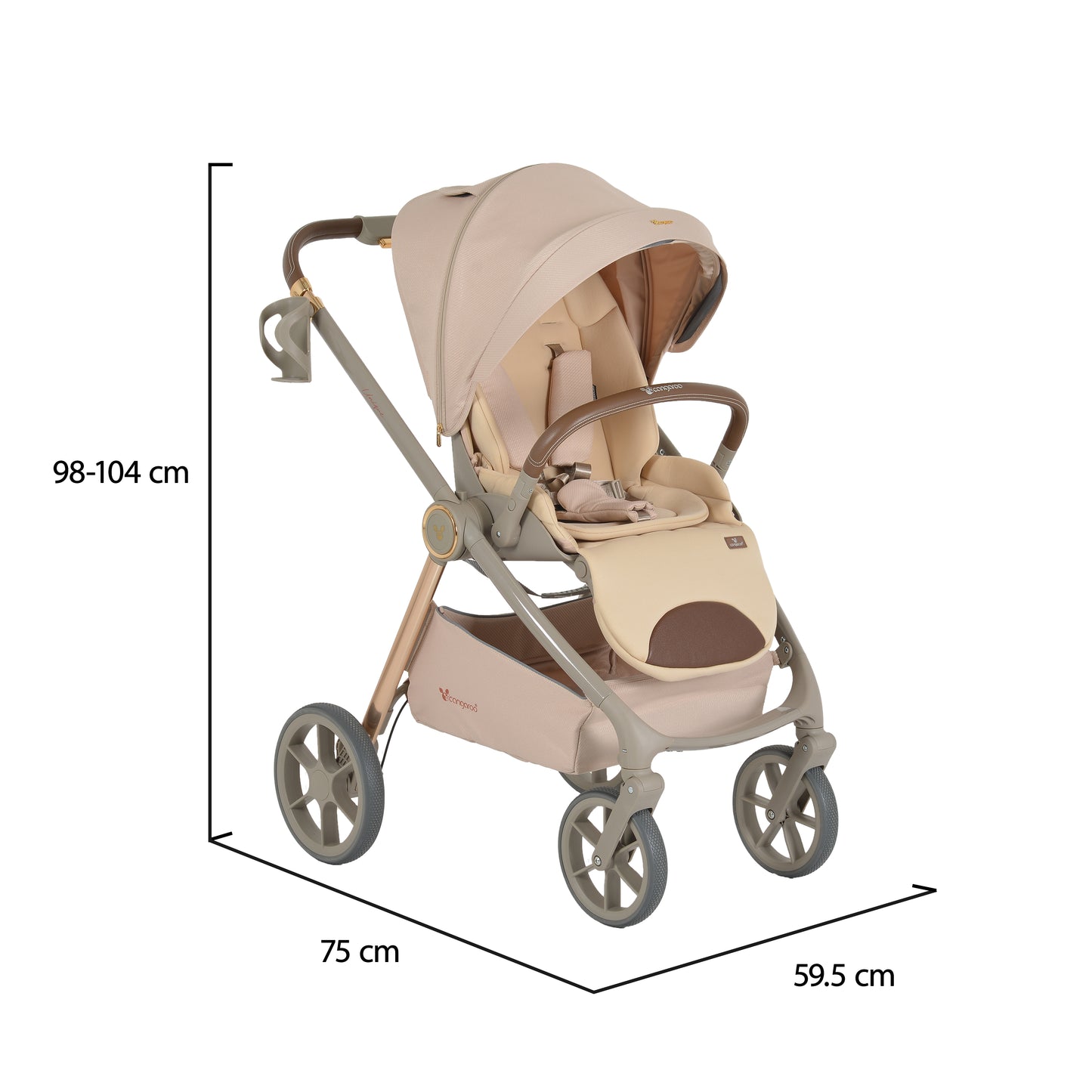 Carrito de bebé trío UNIQUE hasta 22 kg de Cangaroo