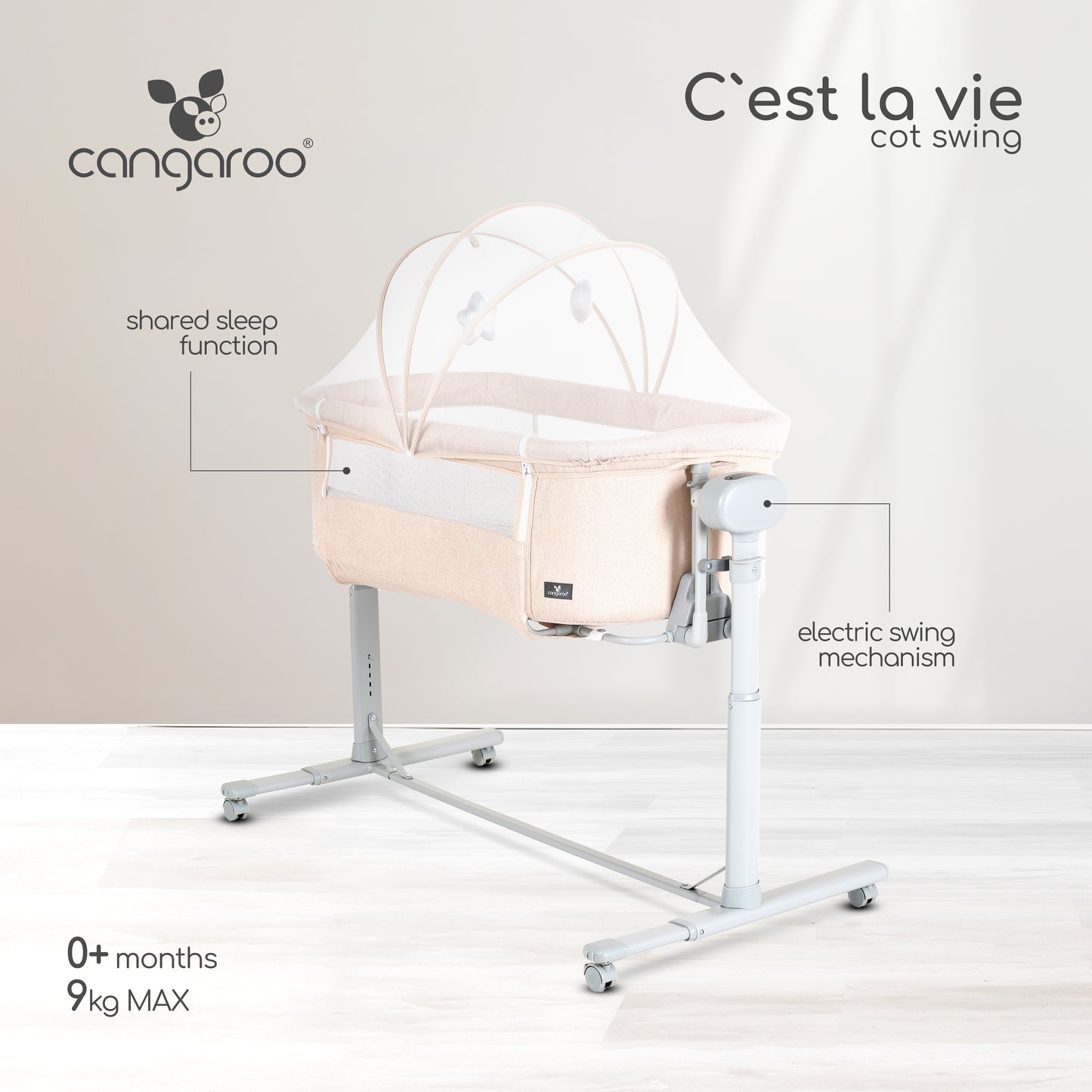 Minicuna colecho + balanceo C`EST LA VIE de Cangaroo